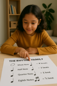 teaching rhythm to young music students