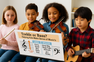 treble and bass clef for kids learning music
